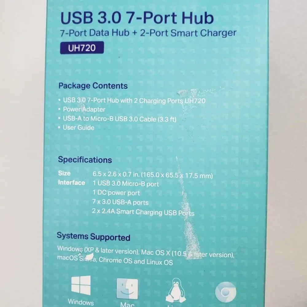 TP-Link USB 3.0 7-Port Data Hub with 2 Smart Charging Ports (UH720)